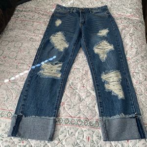 Fashion Nova Distressed Boyfriend Jeans